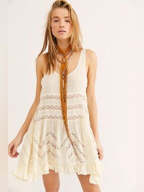 Free People Intimately Voile And Lace Trapeze Slip Size XS